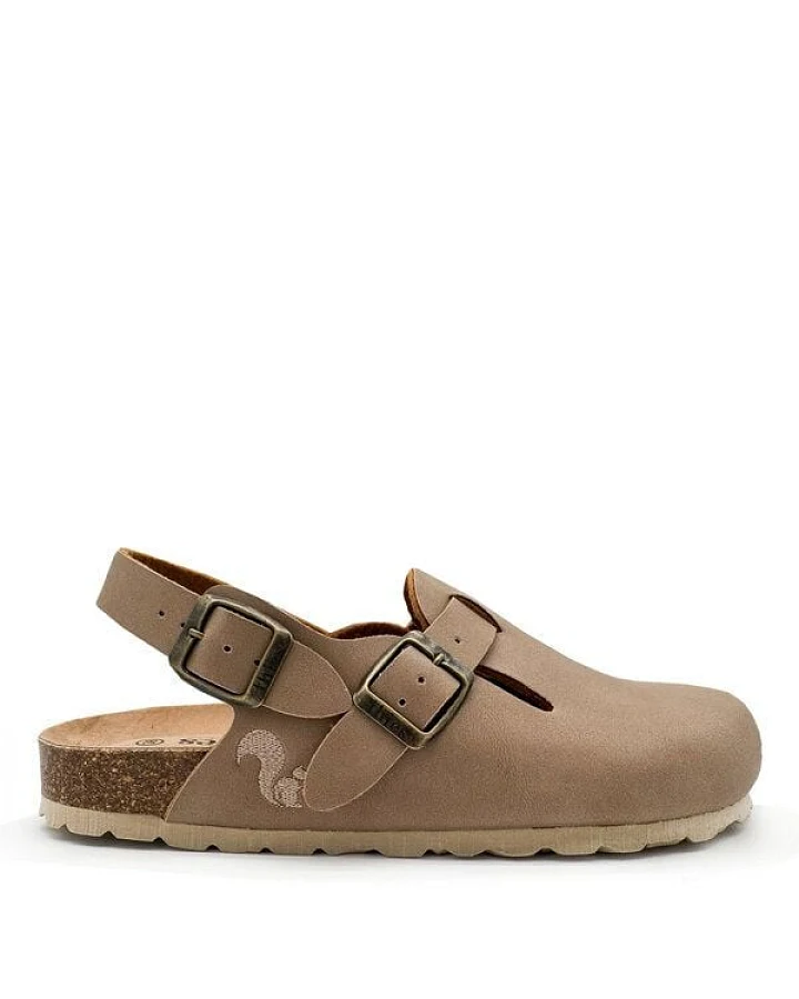 Vegane thies ® Eco Bio Backstrap Clogs aus rec. PET mit Kork-Tieffussbett