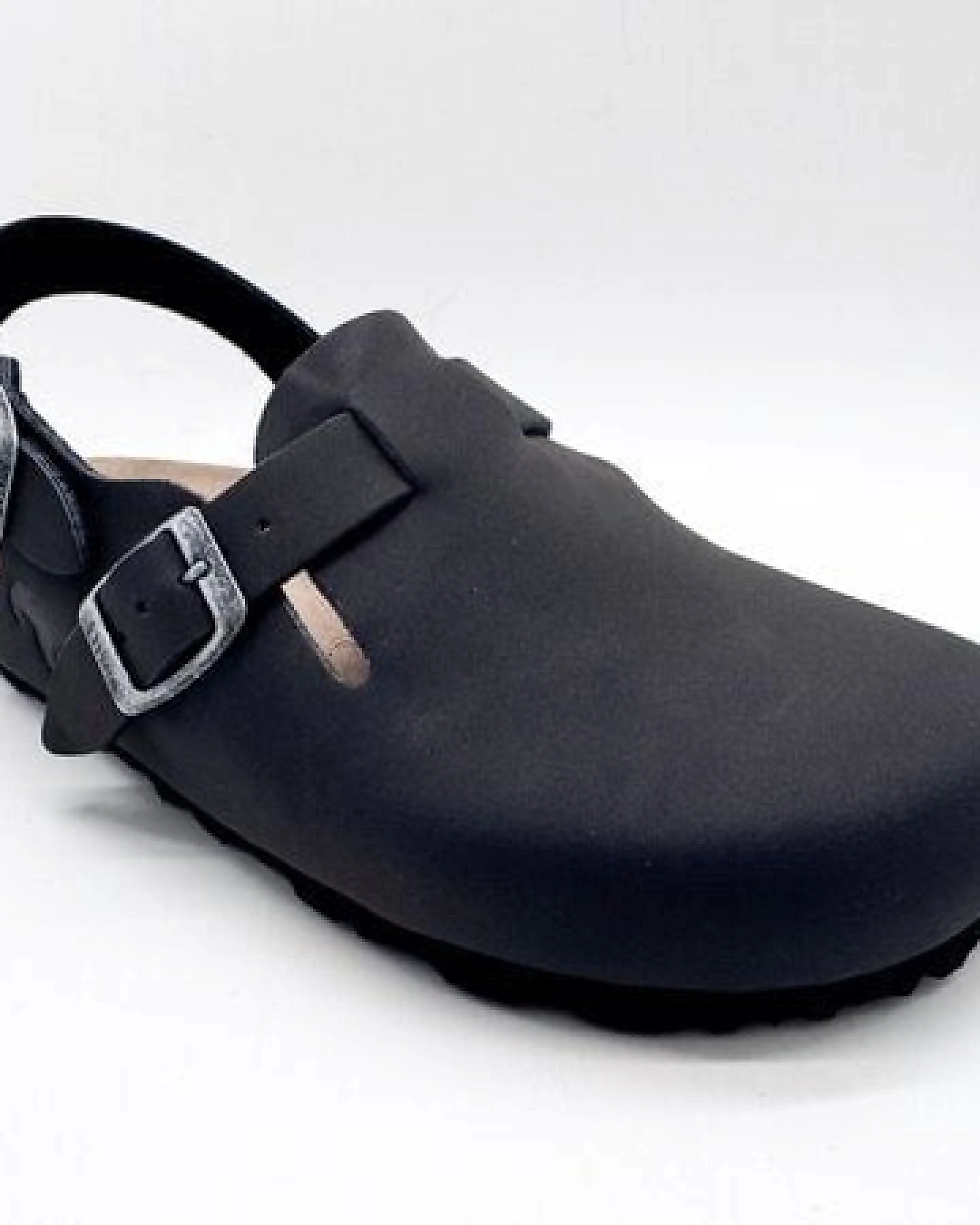 Vegane thies ® Eco Bio Backstrap Clogs aus rec. PET mit Kork-Tieffussbett – Ansicht 3