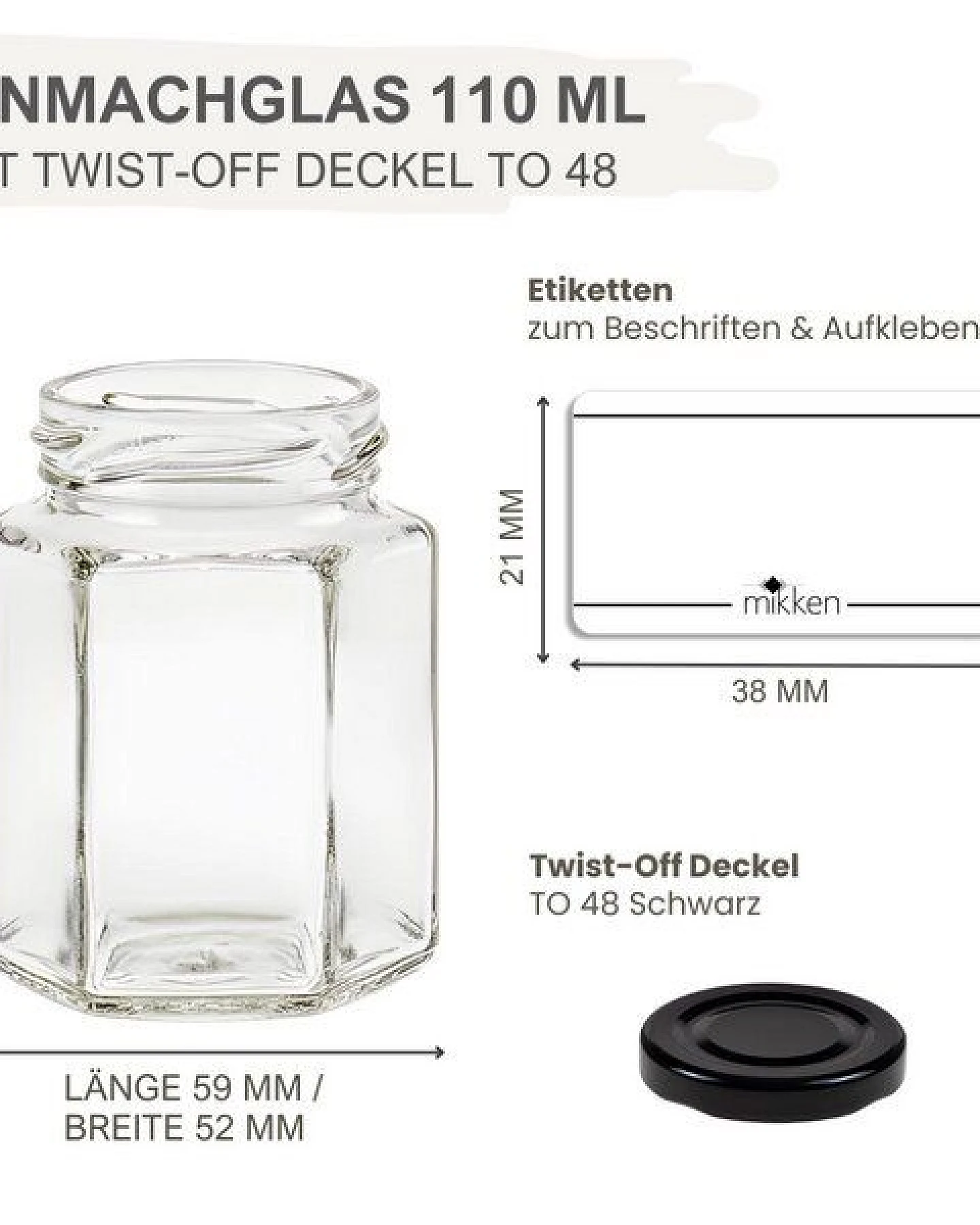 mikken 20 kleine Marmeladengläser 110 ml kleine Einmachgläser mit Schraubdeckel – Ansicht 3