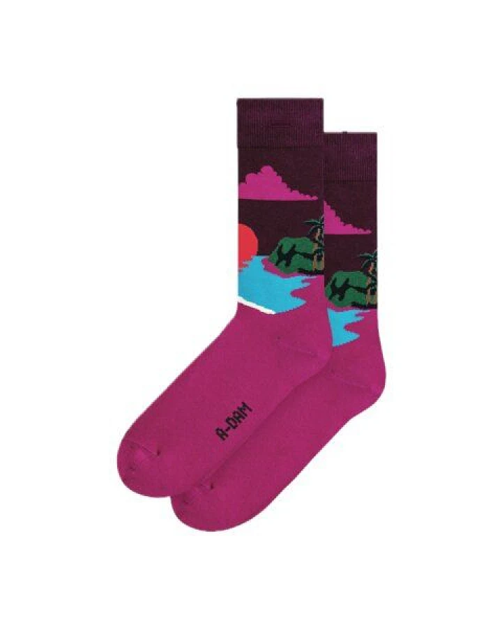A-Dam Pinke Socken Red Sunset