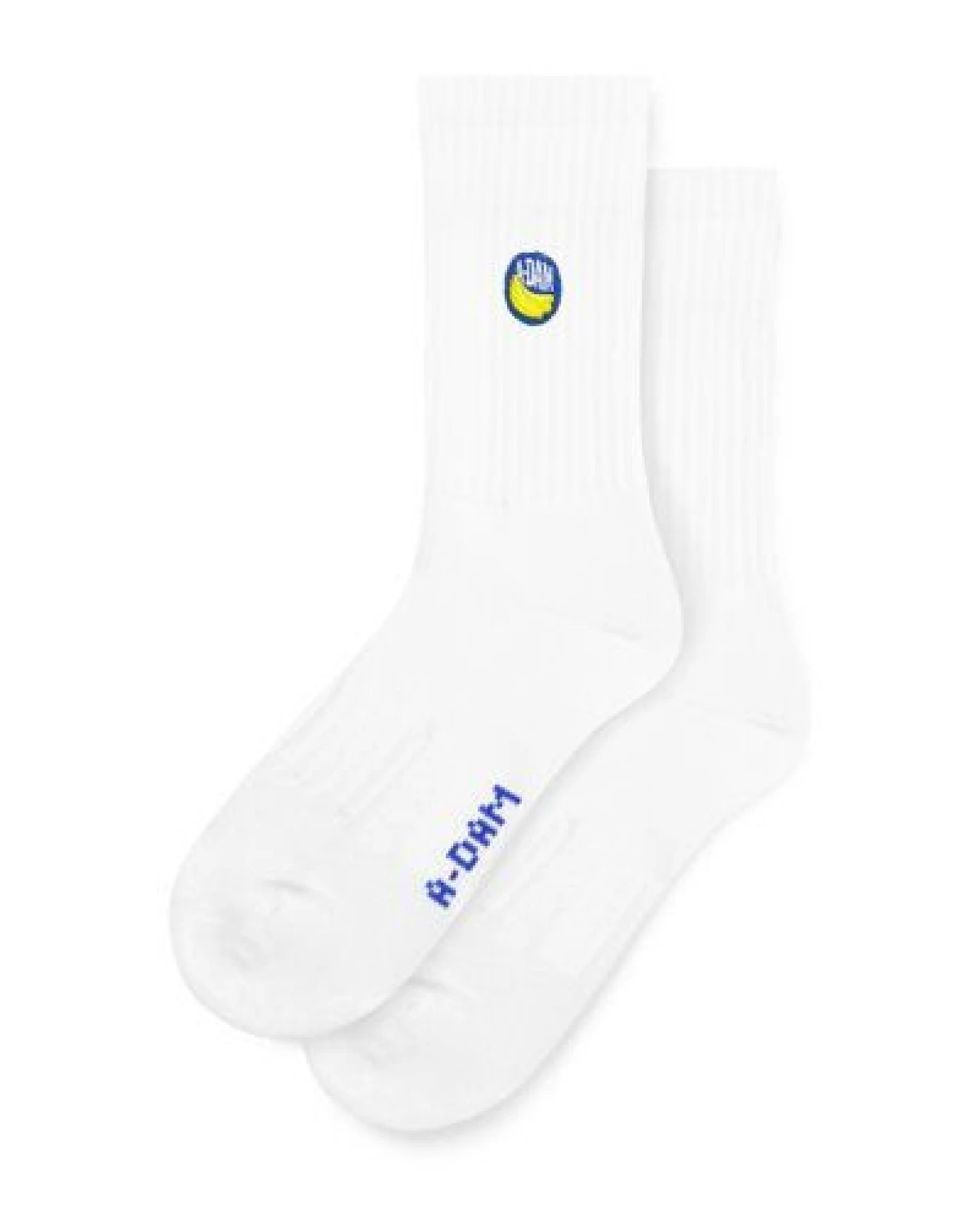 A-Dam Weiße Sport-Socken Crew Banana Sticker – Ansicht 2