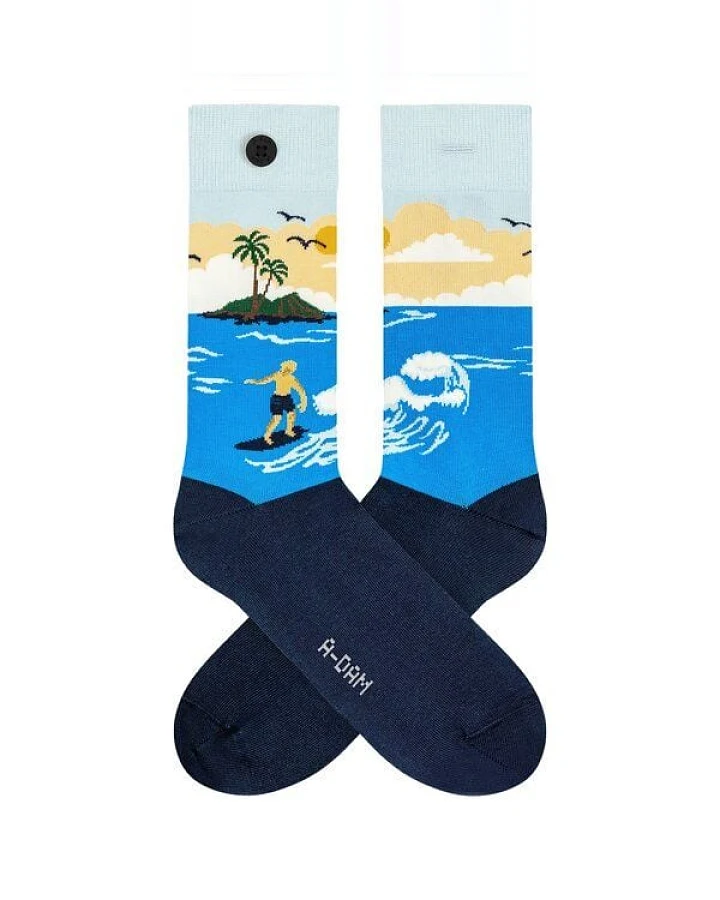 A-Dam Bunte Socken Blue Surf