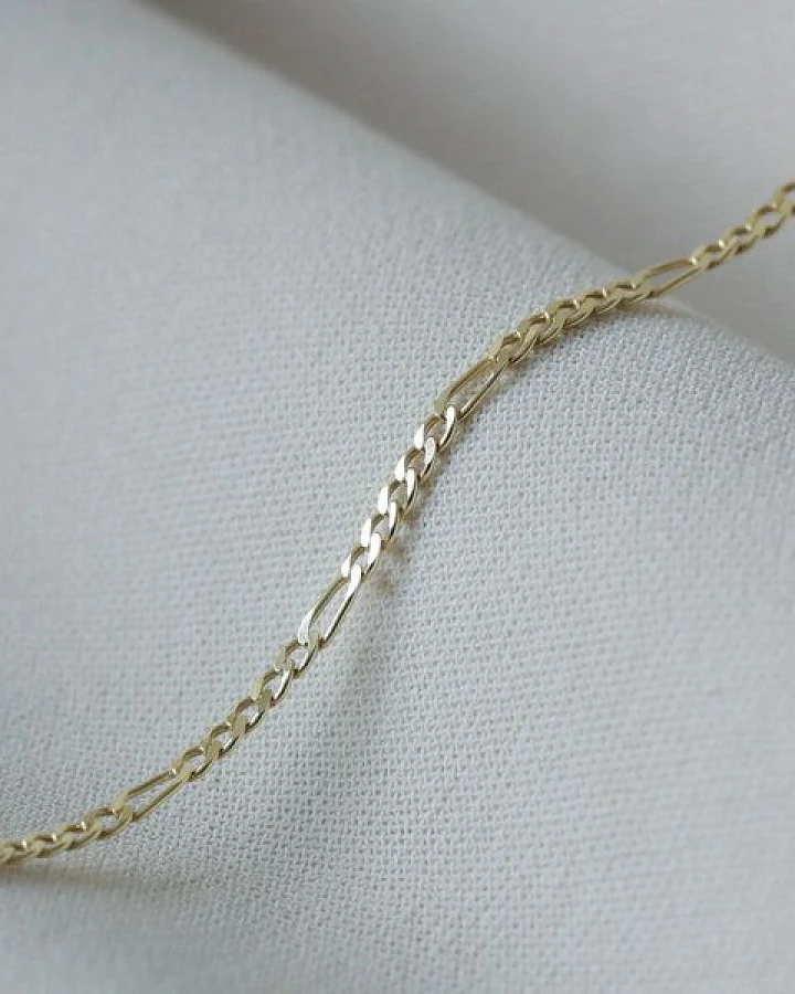 BELLYBIRD Jewellery Armband - Figaro diamantiert, 333 Gold, 18cm lang