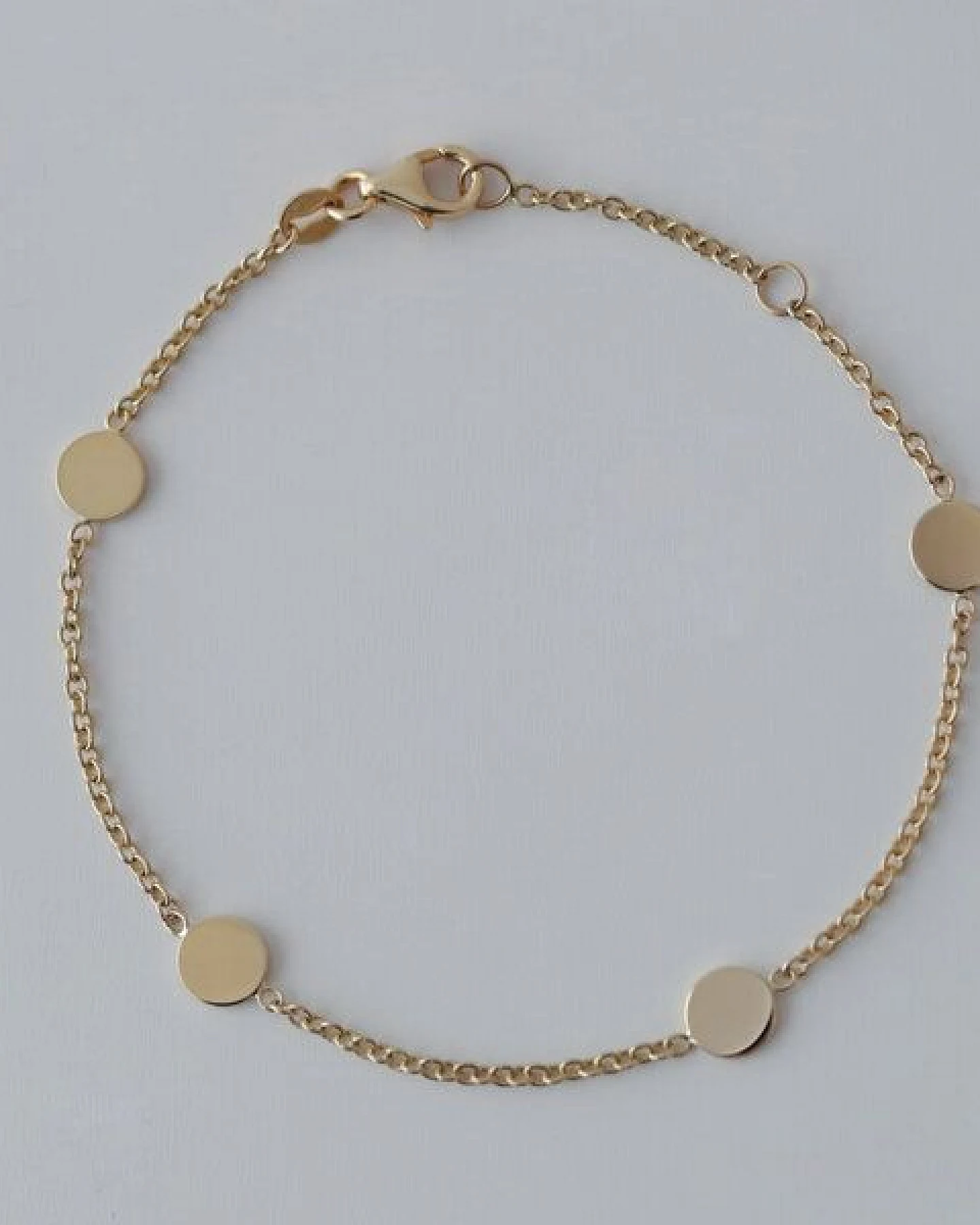 BELLYBIRD Jewellery Armband - runde Plättchen, 375 Gold, 19cm lang – Ansicht 3