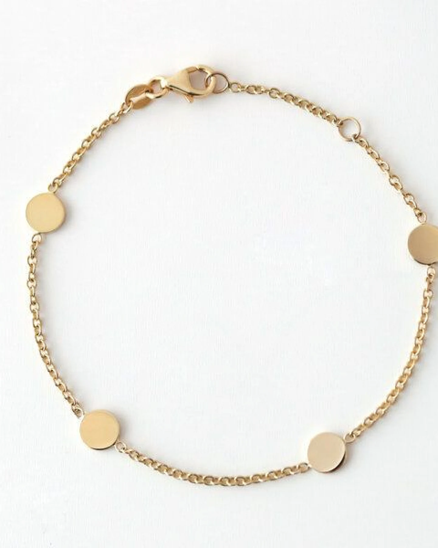 BELLYBIRD Jewellery Armband - runde Plättchen, 375 Gold, 19cm lang – Ansicht 2