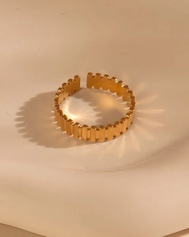 Größenverstellbarer BOHO BLOCK Ring ca. Ø 17 - 19mm von Elektropulli
