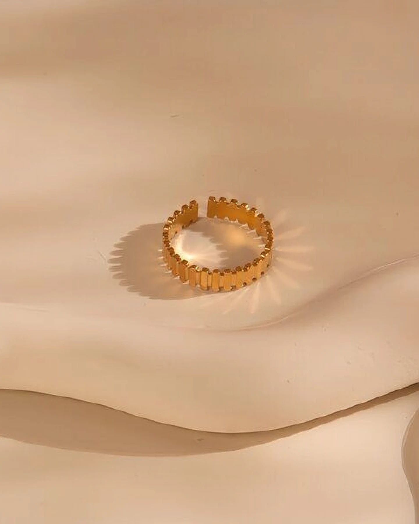 Größenverstellbarer BOHO BLOCK Ring ca. Ø 17 - 19mm von Elektropulli – Ansicht 3