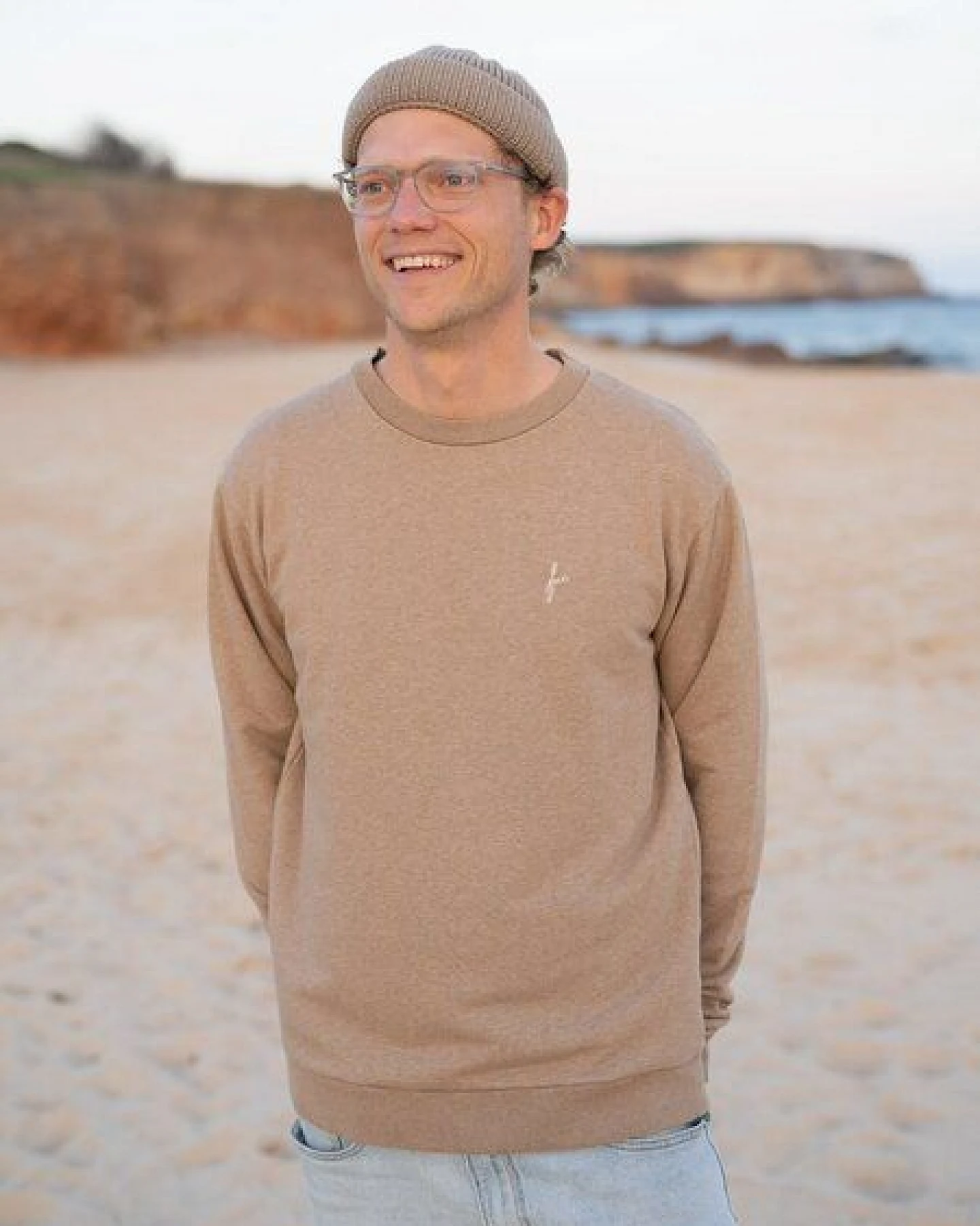 FUXBAU Männer fux Pullover - beige meliert – Ansicht 3