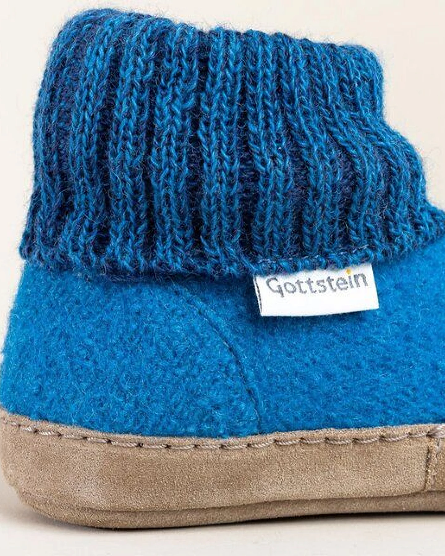 Gottstein Kinder Hüttenschuh Alpine Boot LE - Aus reiner Bio-Schafwolle für Jungen & Mädchen mit Ledersohle - Hausschuh Made in Tirol – Ansicht 4