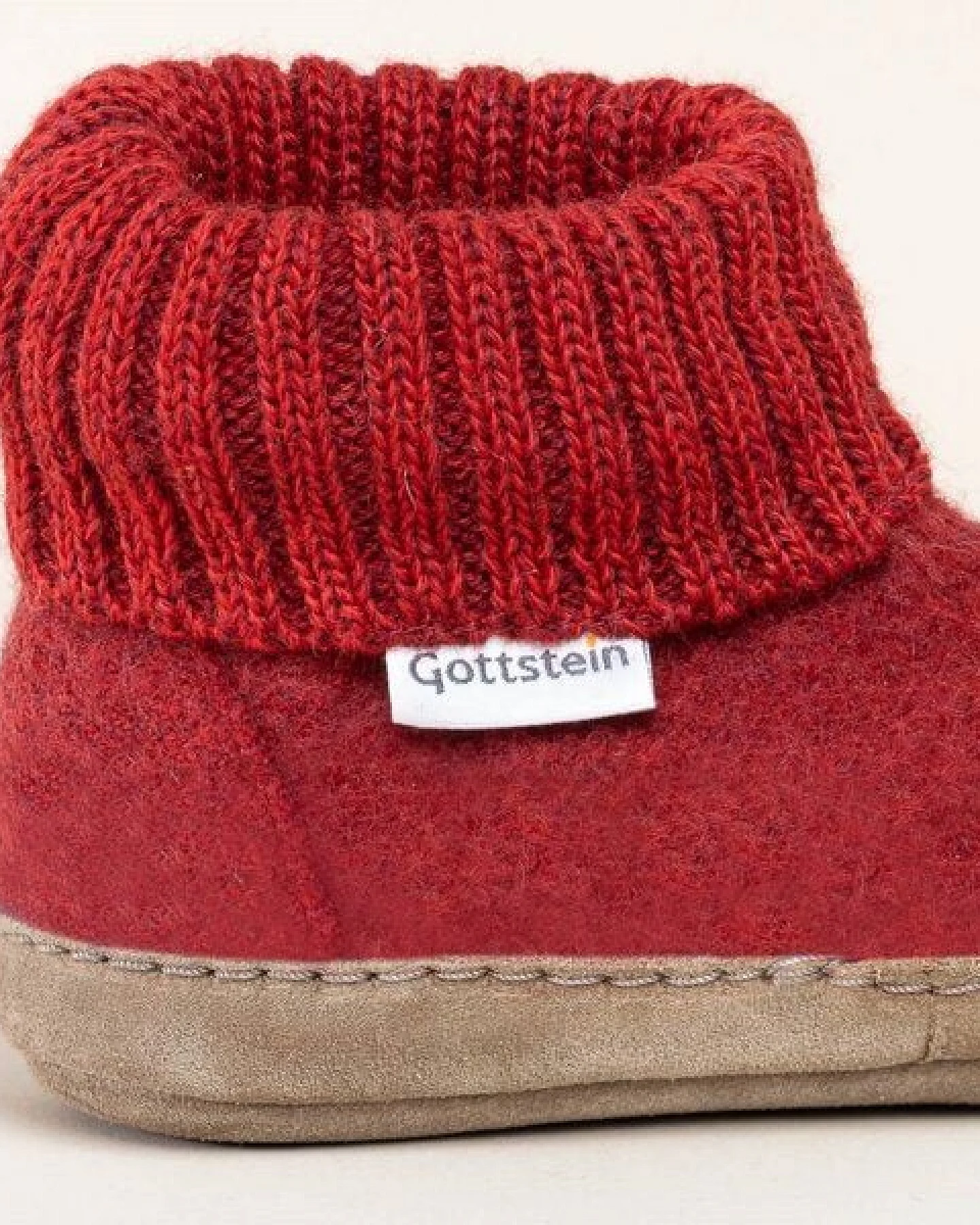 Gottstein Kinder Hüttenschuh Alpine Boot LE - Aus reiner Bio-Schafwolle für Jungen & Mädchen mit Ledersohle - Hausschuh Made in Tirol – Ansicht 4