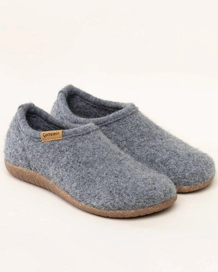 Gottstein Filz-Hausschuh Alpine Midcut - Damen & Herren Pantoffel aus 100% Schurwolle mit Komfort-Einlagesohle