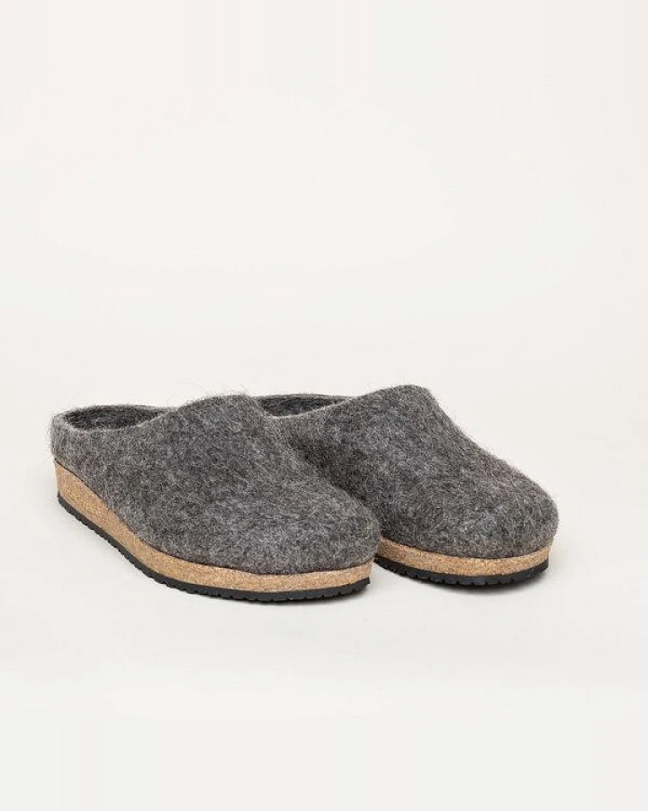 Stegmann Filzclog 108 Natur aus 100% seltenen Wollen - Hausschuhe für Damen & Herren - Pantoffeln mit Kork Sohle