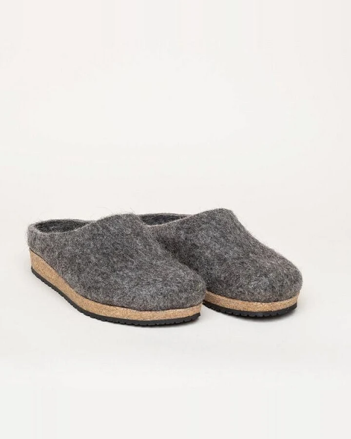 Stegmann Filzclog 108 Natur aus 100% seltenen Wollen - Hausschuhe für Damen & Herren - Pantoffeln mit Kork Sohle