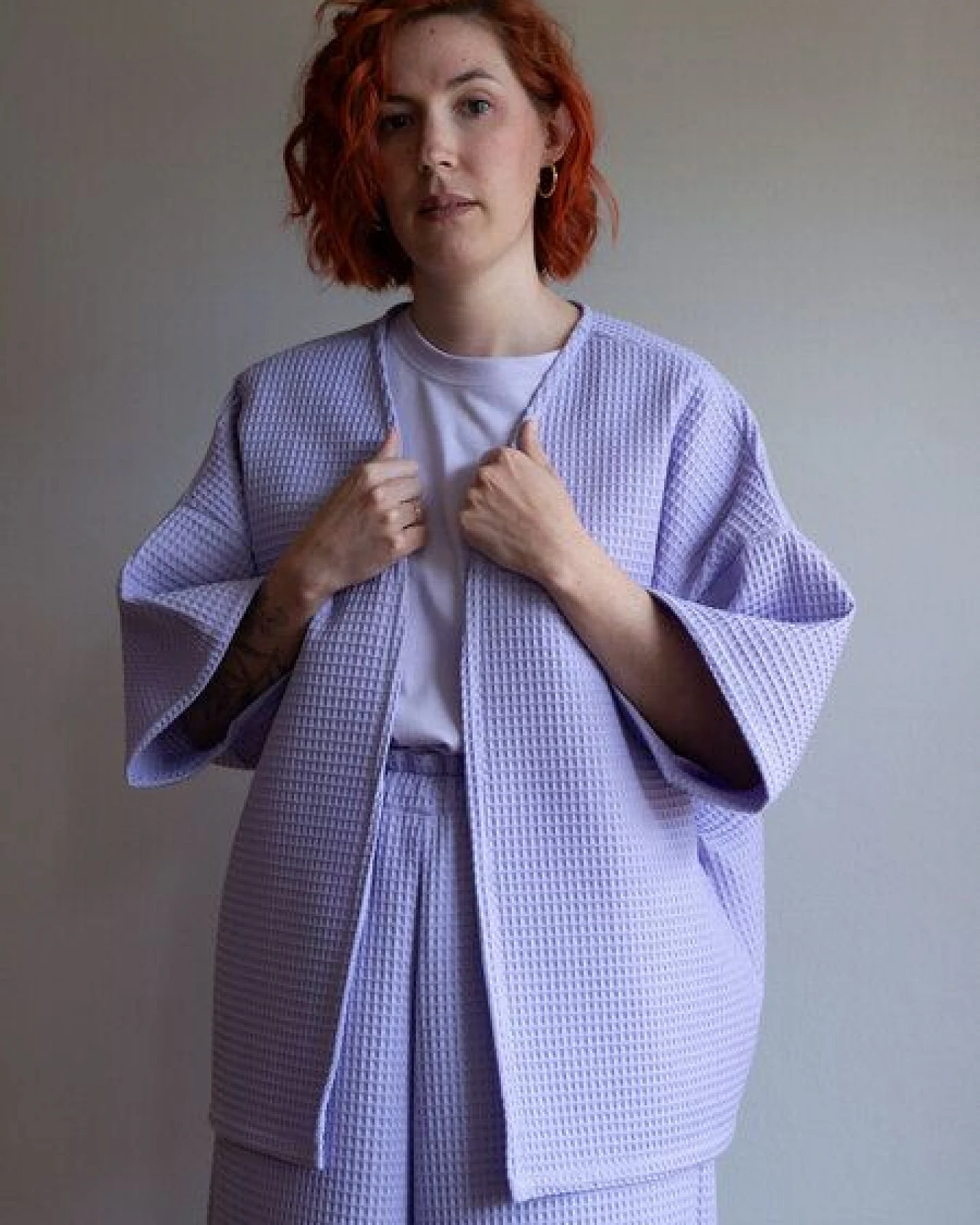 Ecostories Oversize Kimono Waffel – Ansicht 2
