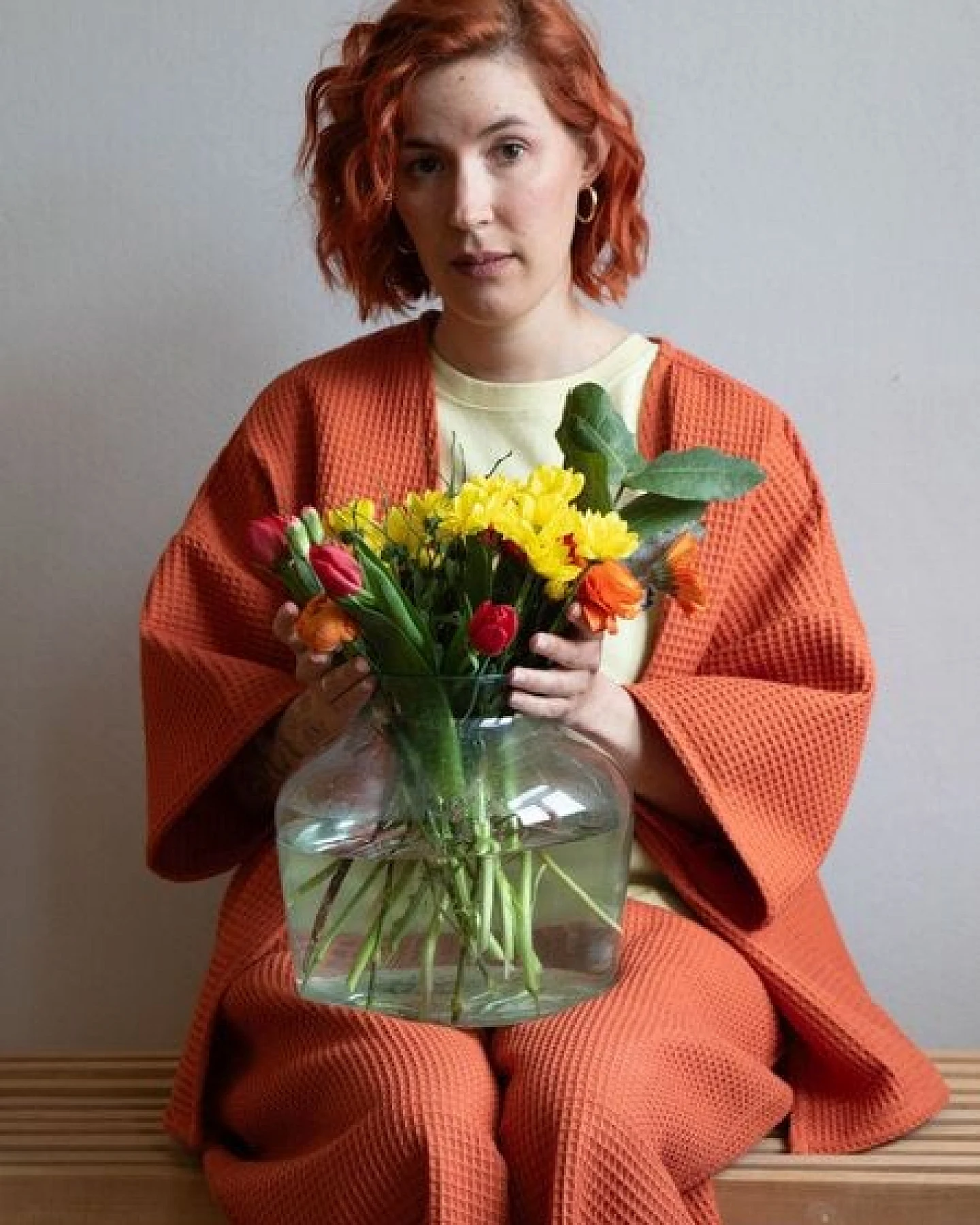 Ecostories Oversize Kimono Waffel – Ansicht 4