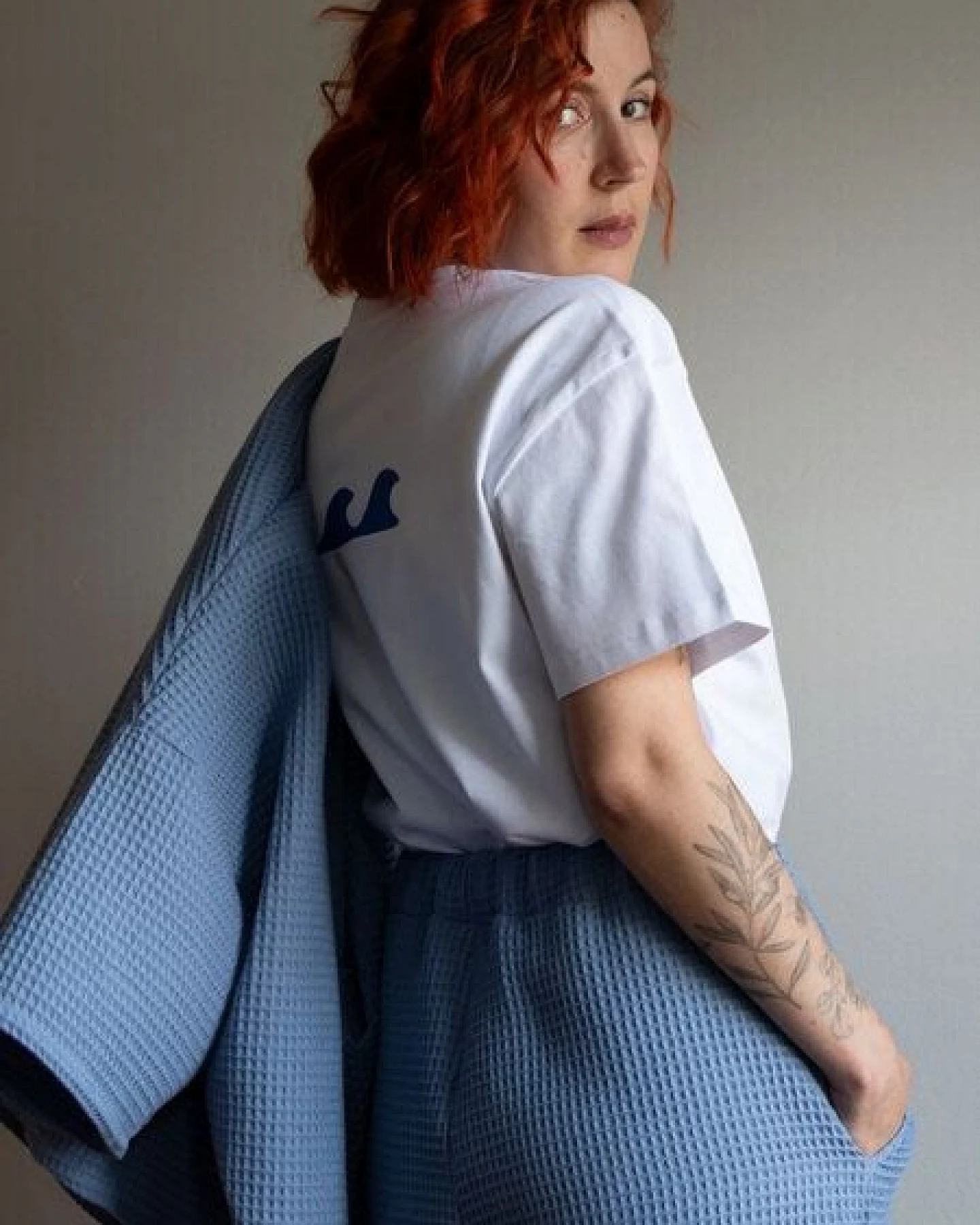 Ecostories Oversize Kimono Waffel – Ansicht 3