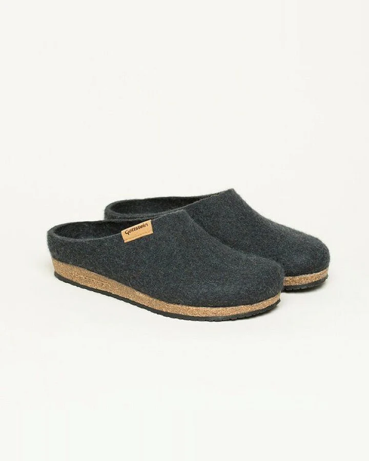 Stegmann Filzpantoffel 208 aus 100% hochwertiger Merino-Wolle - Hausschuhe für Damen & Herren - Pantoffeln mit Komfort-Kork-Sohle