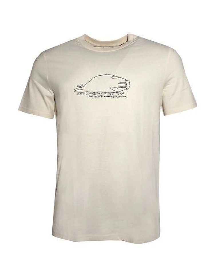 FÄDD Herren T-Shirt Rundhals aus Bio-Baumwolle "Fresskoma" Creme Weiß