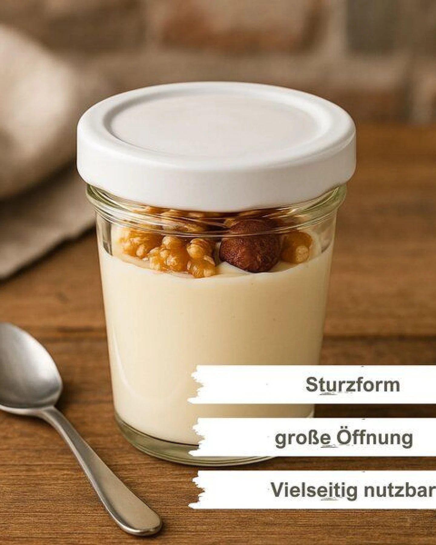 mikken 100 kleine Dessertgläser 65ml kleine Einmachgläser mit Schraubdeckel – Ansicht 2