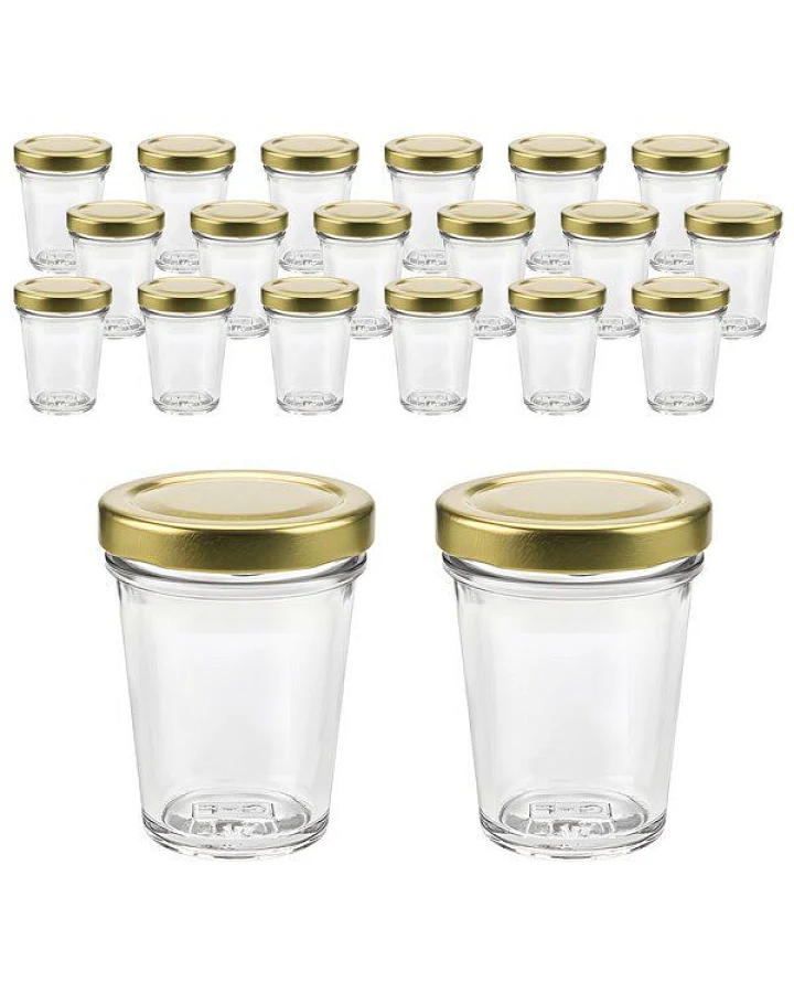 mikken 20 kleine Dessertgläser 65ml – kleine Einmachgläser mit Schraubdeckel