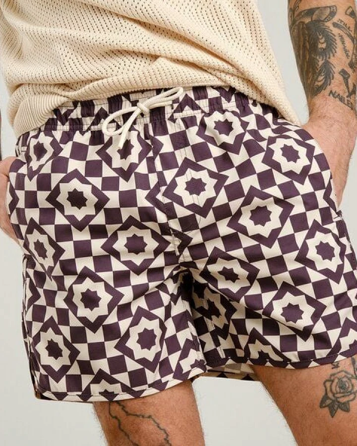 DEDICATED Badehose Mosaic Star - Plum Purple