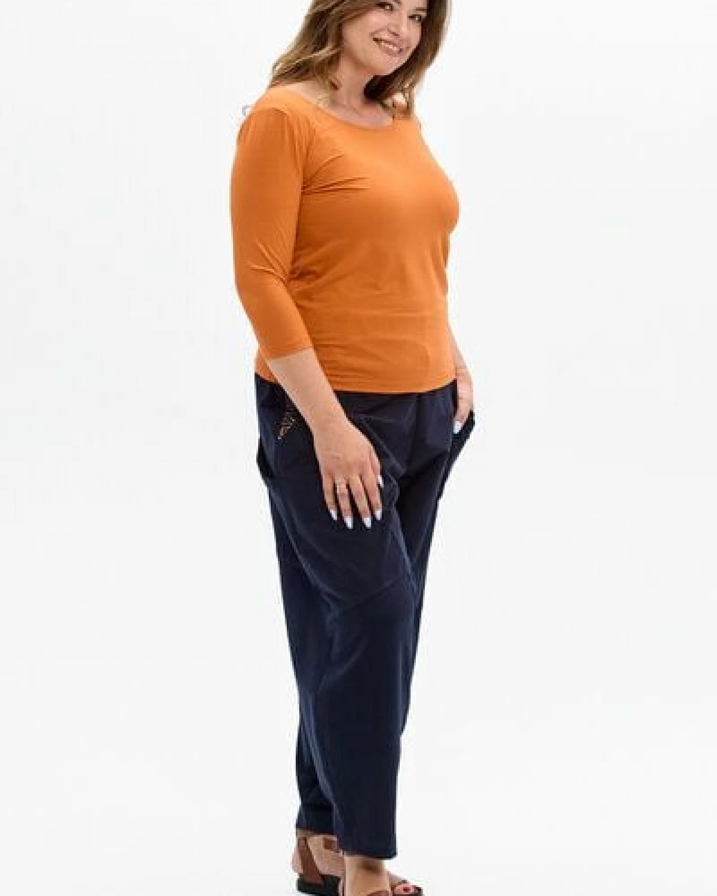 Bluse Salsa – figurbetontes Shirt aus Viskose – Rückenausschnitt – 3/4-Arm – 100% in der EU fair produziert – KOKOworld – Ansicht 4