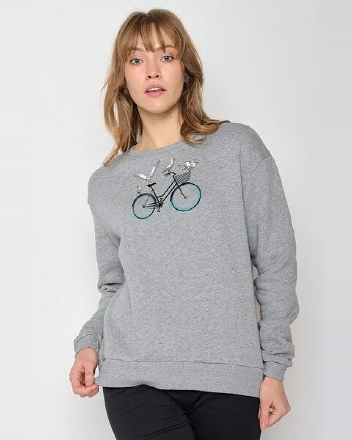 GREENBOMB Bike Seagulls Canty - Gemütliches Sweatshirt aus Bio-Baumwolle / hochwertiger Print / GOTS / Fair & Vegan
