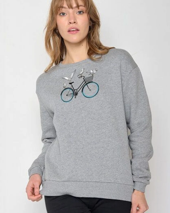 GREENBOMB Bike Seagulls Canty - Gemütliches Sweatshirt aus Bio-Baumwolle / hochwertiger Print / GOTS / Fair & Vegan