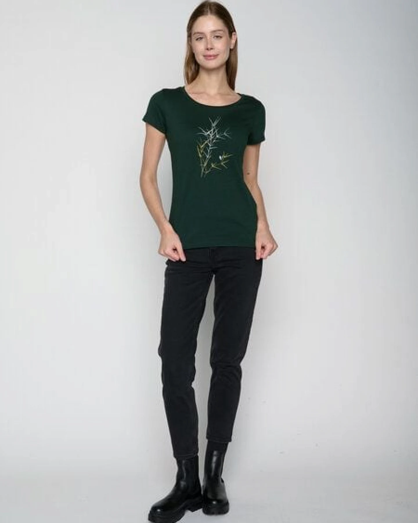 GREENBOMB Nature Bird Reed Loves - Lässiges T-Shirt aus Bio-Baumwolle / hochwertiger Print / GOTS / Fair & Vegan – Ansicht 2