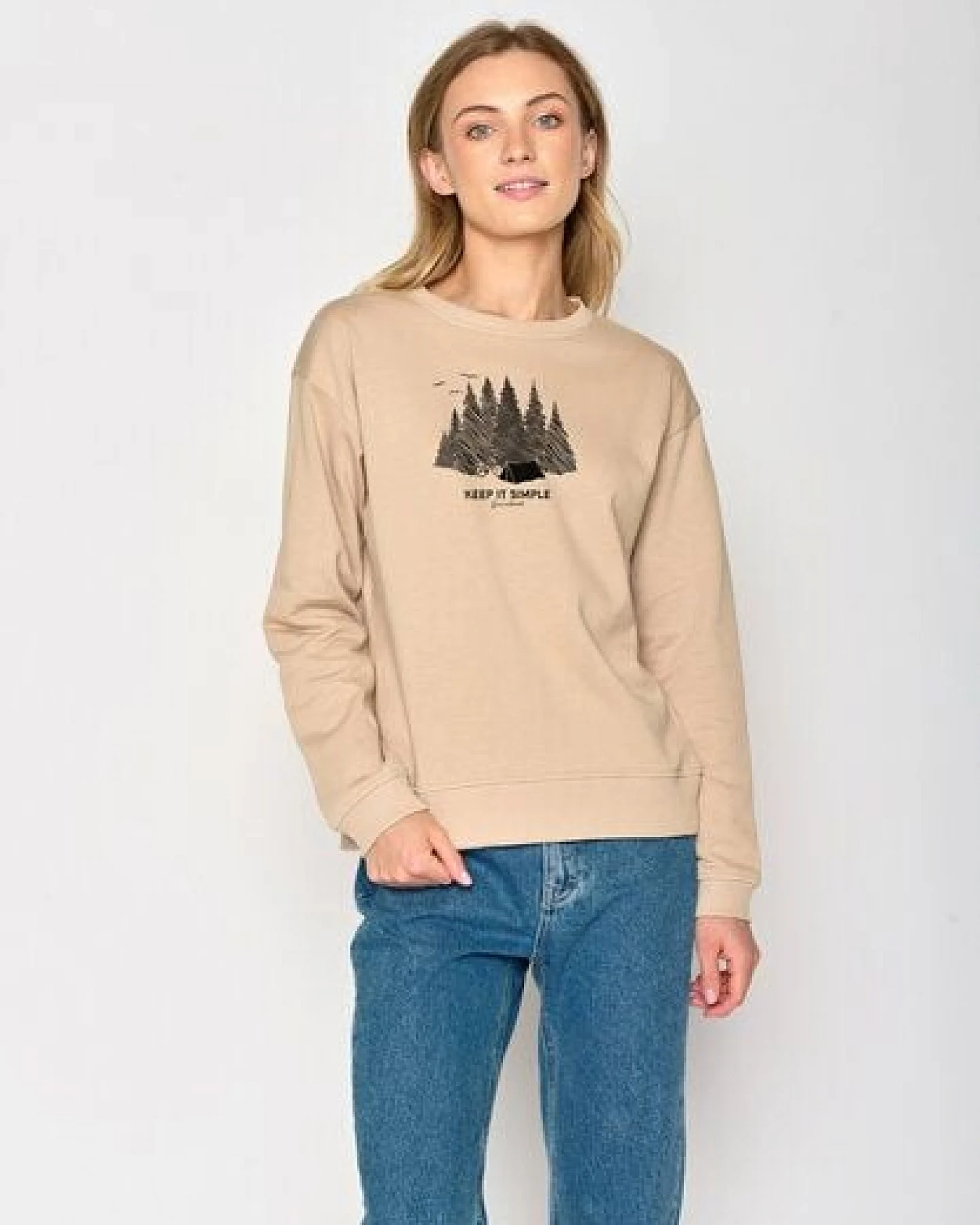 GREENBOMB Nature Camping Canty - Gemütliches Sweatshirt aus Bio-Baumwolle / hochwertiger Print / GOTS / Fair & Vegan – Ansicht 3