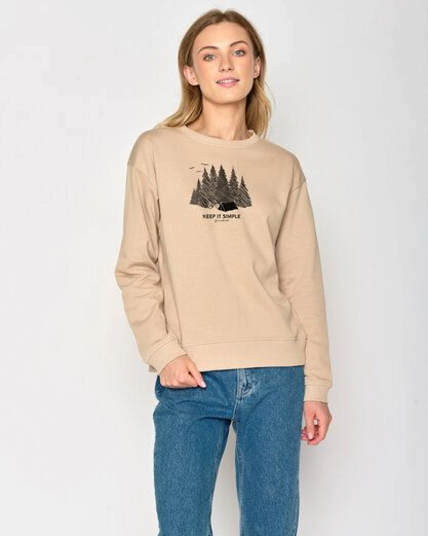 GREENBOMB Nature Camping Canty - Gemütliches Sweatshirt aus Bio-Baumwolle / hochwertiger Print / GOTS / Fair & Vegan – Ansicht 3