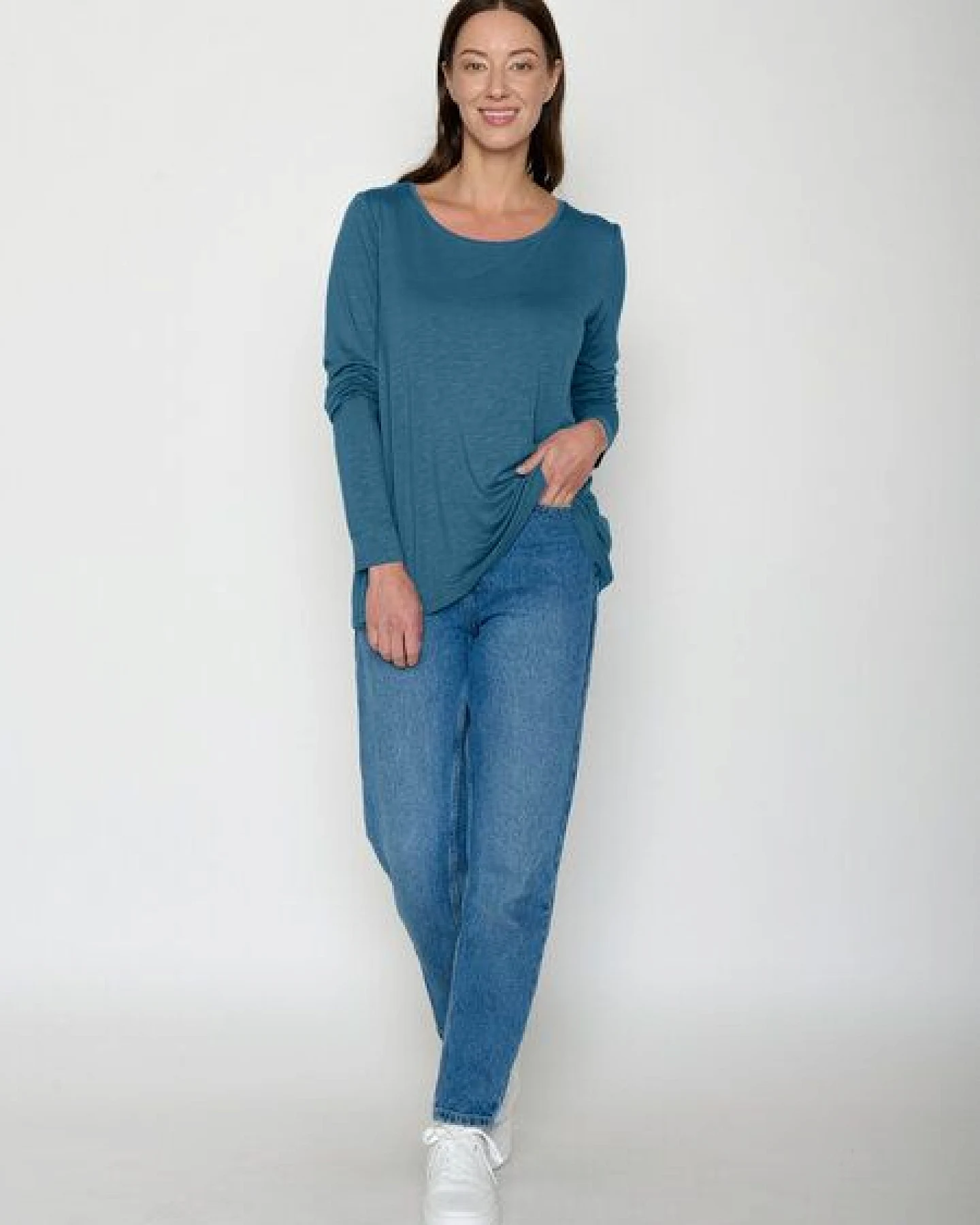 GREENBOMB Basic Mind - Lässiges Longsleeve aus Viskose (LENZING ECOVERO) Mix / Fair & Vegan – Ansicht 3