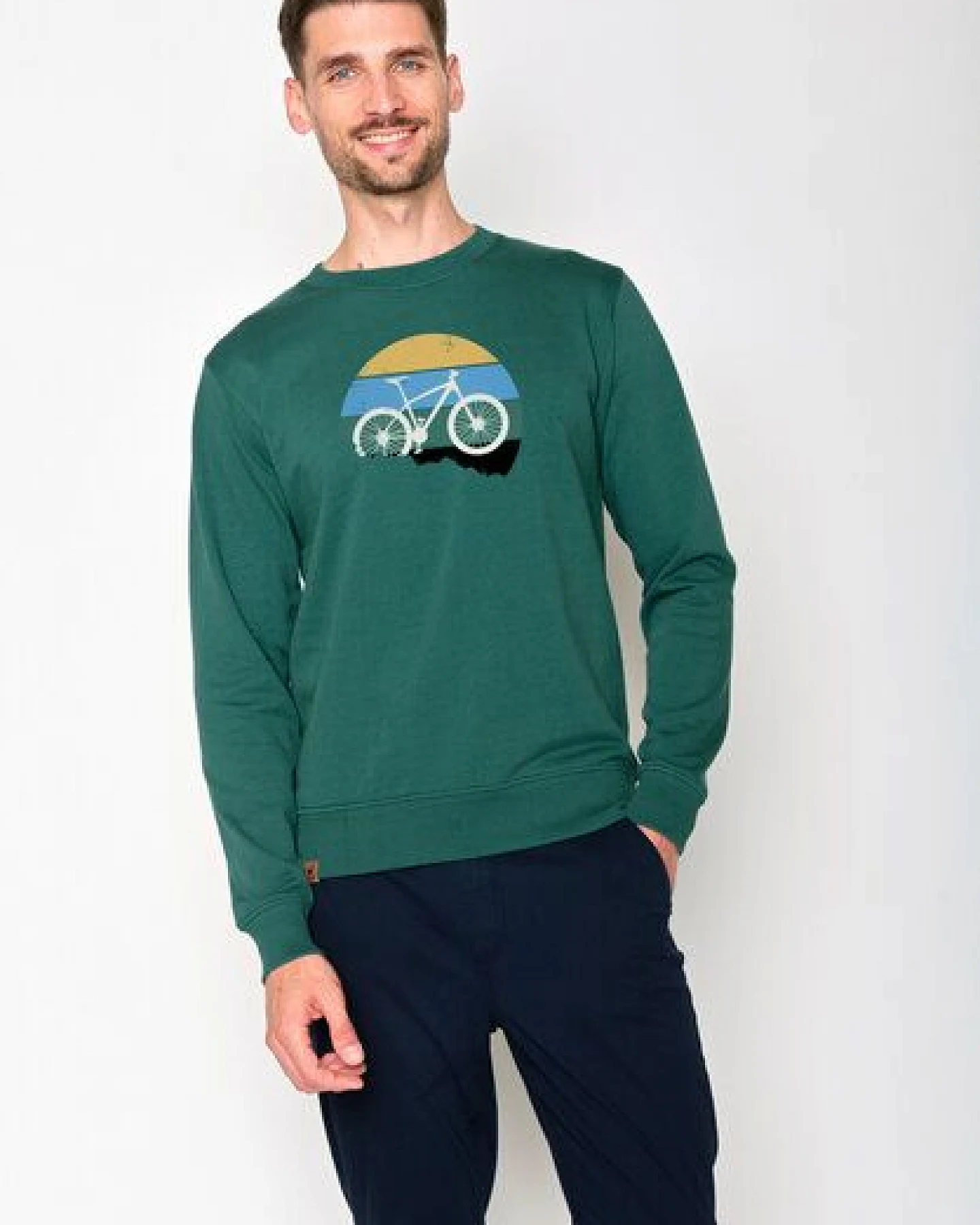 GREENBOMB Bike Downhill Wild - Gemütliches Sweatshirt aus Bio-Baumwolle / hochwertiger Print / GOTS / Fair & Vegan – Ansicht 3