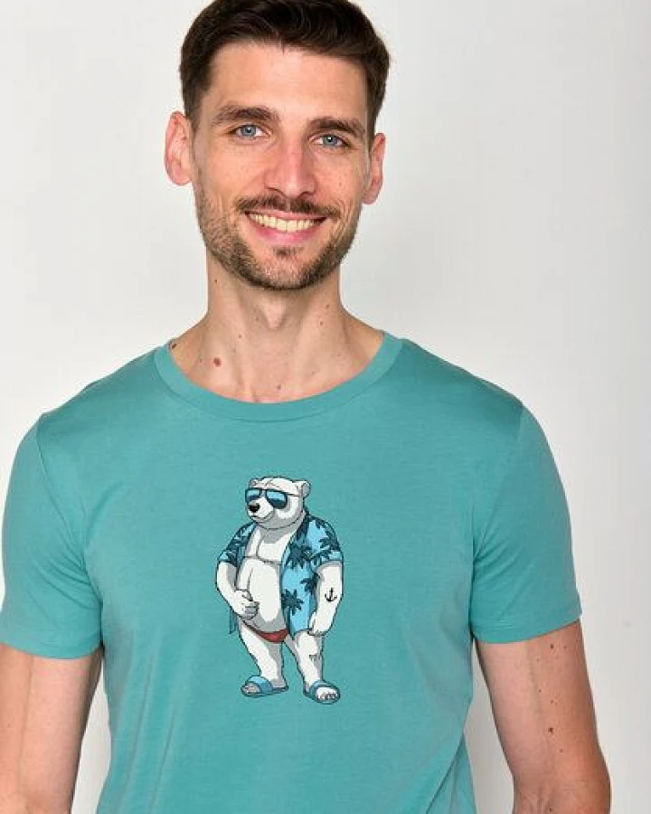 GREENBOMB Animal Beach Bear Guide - Sportliches T-Shirt aus Bio-Baumwolle / hochwertiger Print / GOTS / Fair & Vegan