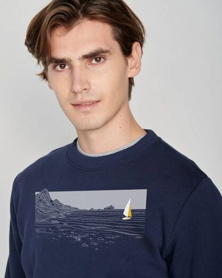 GREENBOMB Nature Cliffsail Wild - Gemütliches Sweatshirt aus Bio-Baumwolle / hochwertiger Print / GOTS / Fair & Vegan