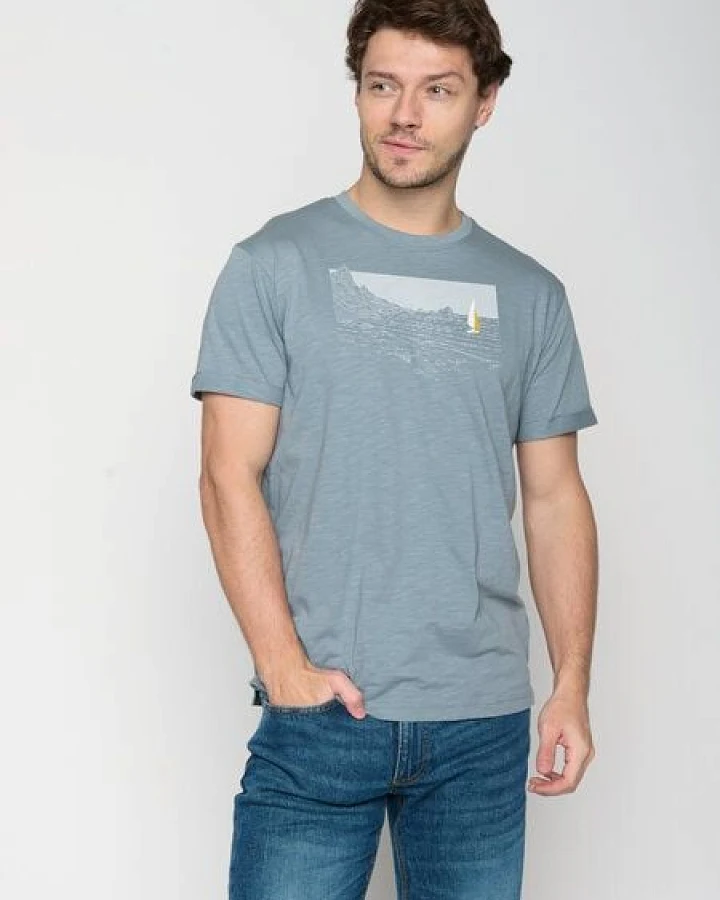 GREENBOMB Nature Cliffsail Roll - Lässiges T-Shirt aus Bio-Baumwoll Mix / hochwertiger Print / GOTS / Fair & Vegan
