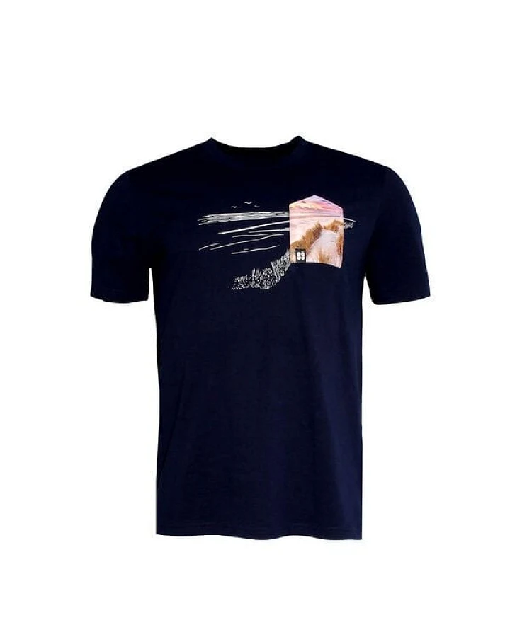 FÄDD Herren T-Shirt Rundhals aus Bio-Baumwolle "Nordsee BT" Navy Blau