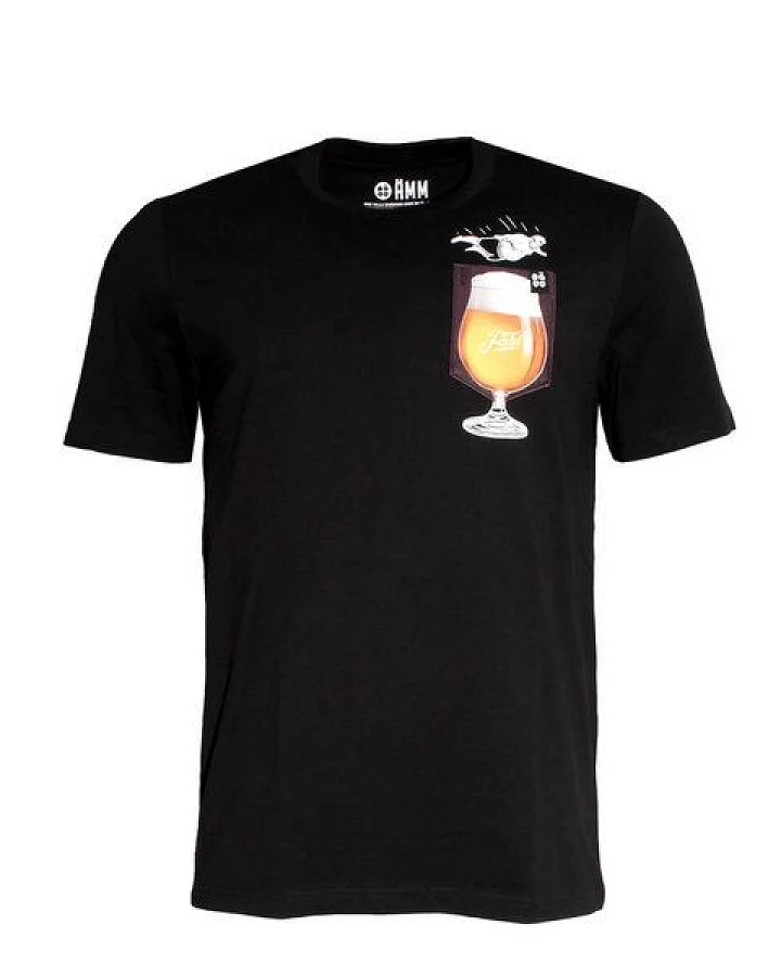 Herren T-Shirt Rundhals aus Bio-Baumwolle "Bier BT" Schwarz von Fädd