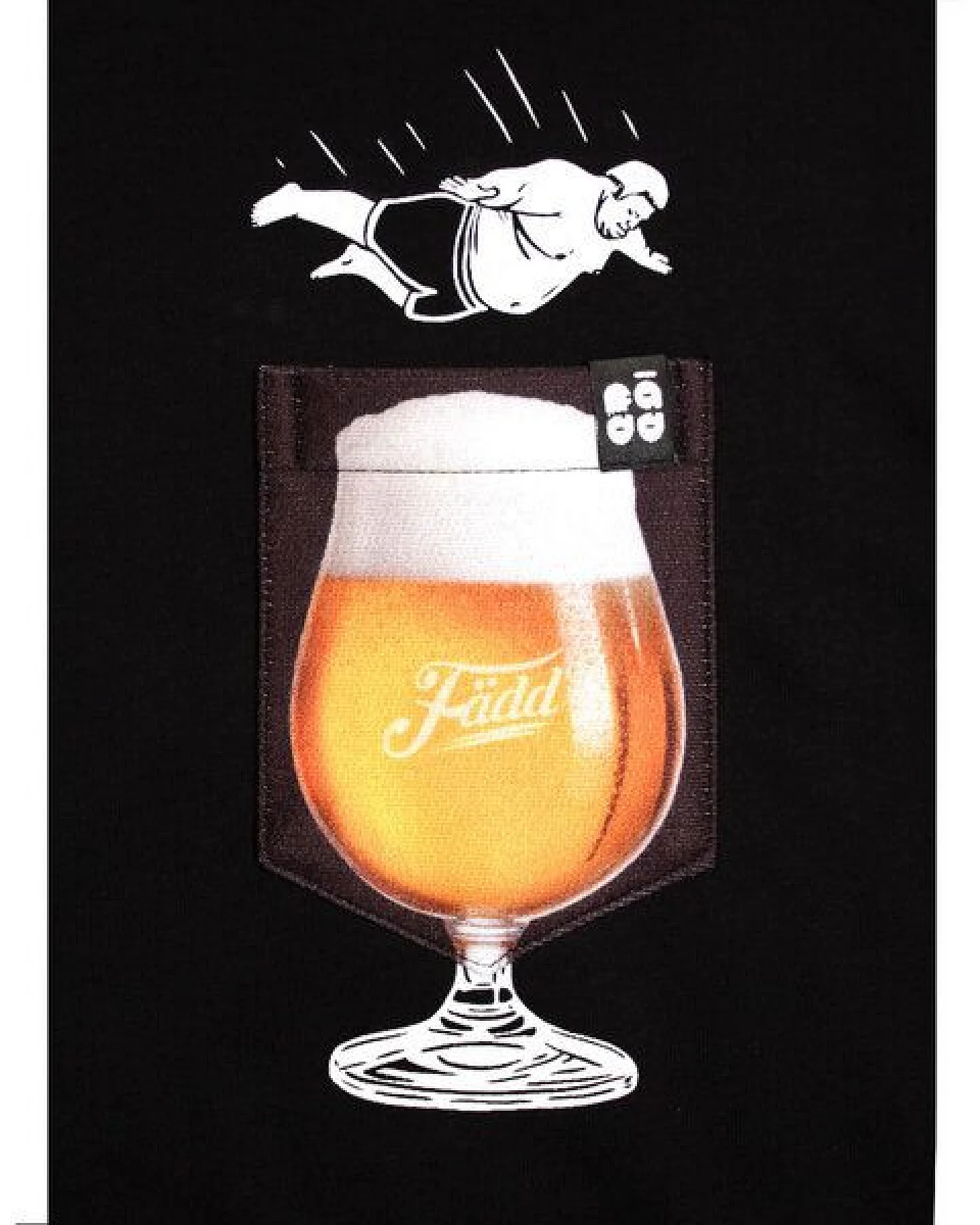 Herren T-Shirt Rundhals aus Bio-Baumwolle "Bier BT" Schwarz von Fädd – Ansicht 2