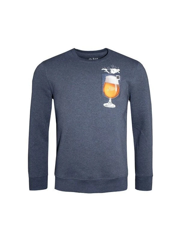 Herren Sweatshirt Pullover aus Bio-Baumwolle "Bier BT" Blau von Fädd