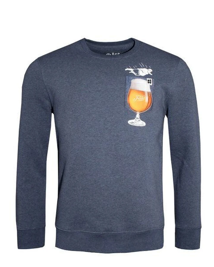 Herren Sweatshirt Pullover aus Bio-Baumwolle "Bier BT" Blau von Fädd