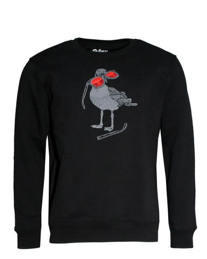 FÄDD Herren Sweatshirt Pullover aus Bio-Baumwolle "Hipster Haps" Schwarz