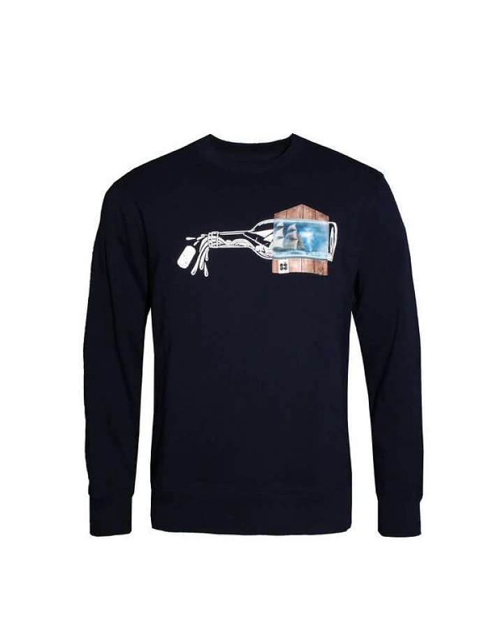 FÄDD Herren Sweatshirt Pullover Bio-Baumwolle "Buddlschüff BT" Navy Schwarz