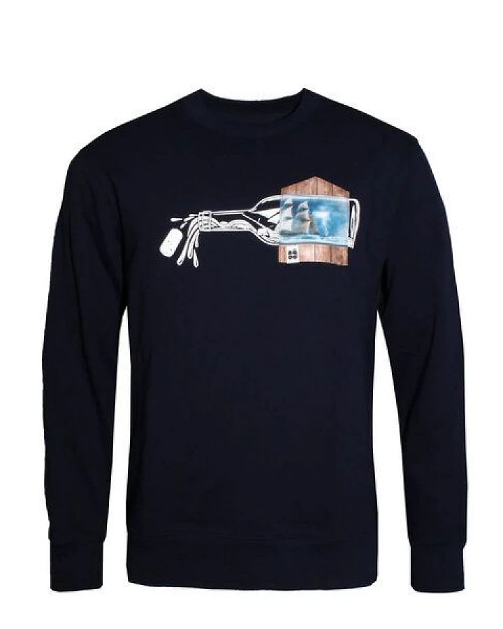 FÄDD Herren Sweatshirt Pullover Bio-Baumwolle "Buddlschüff BT" Navy Schwarz