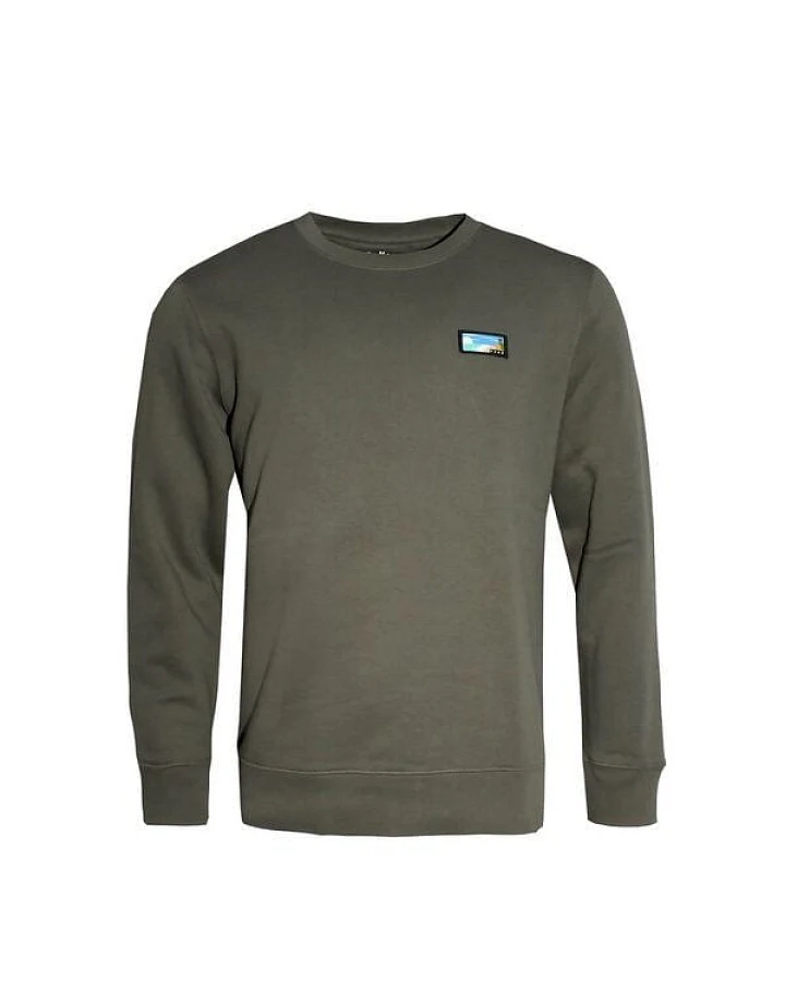 FÄDD Herren Sweatshirt Pullover aus Bio-Baumwolle Zuhause Pätsch Khaki Grün