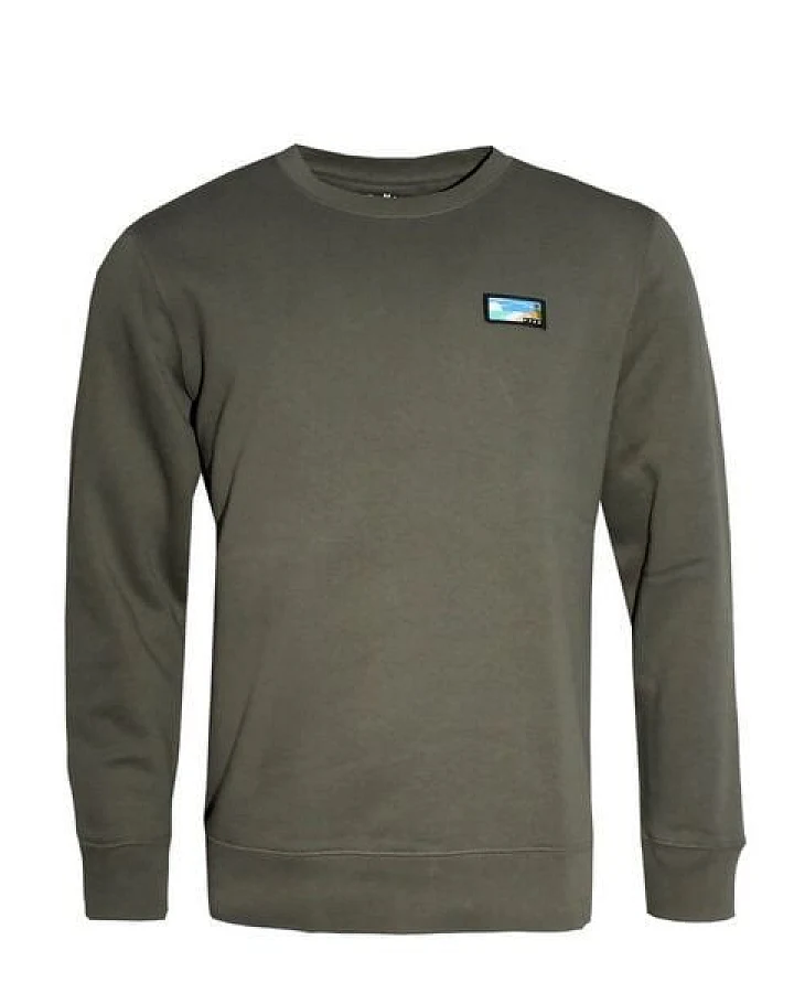 FÄDD Herren Sweatshirt Pullover aus Bio-Baumwolle Zuhause Pätsch Khaki Grün