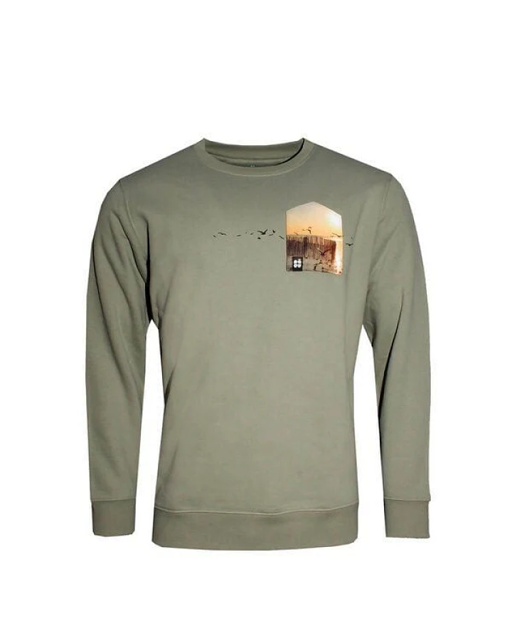Herren Sweatshirt Pullover aus Bio-Baumwolle "Möwn BT" Grün von Fädd