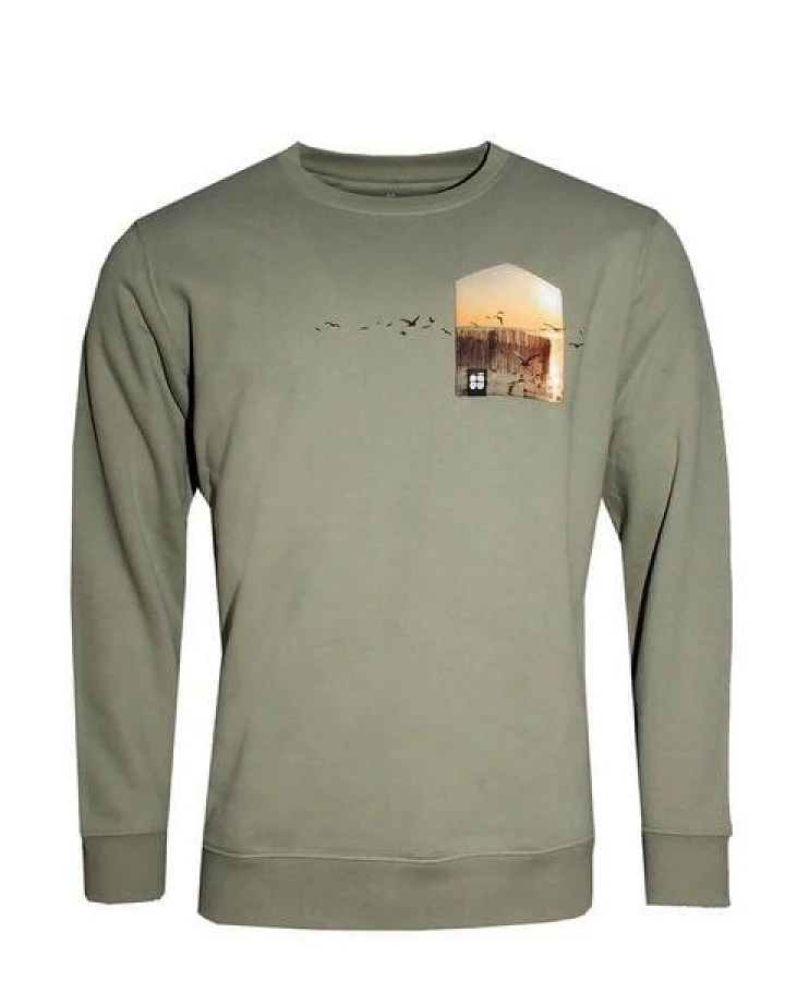Herren Sweatshirt Pullover aus Bio-Baumwolle "Möwn BT" Grün von Fädd