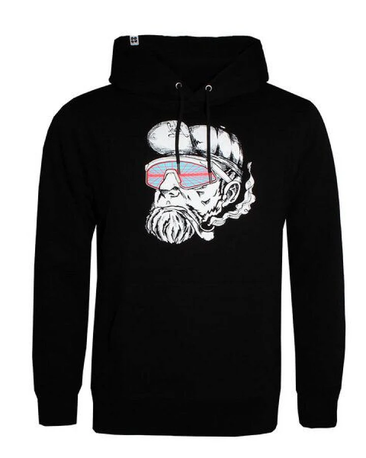 FÄDD Herren Sweatshirt Hoodie Bio-Baumwolle "Fläsch Hipster Hans" Schwarz