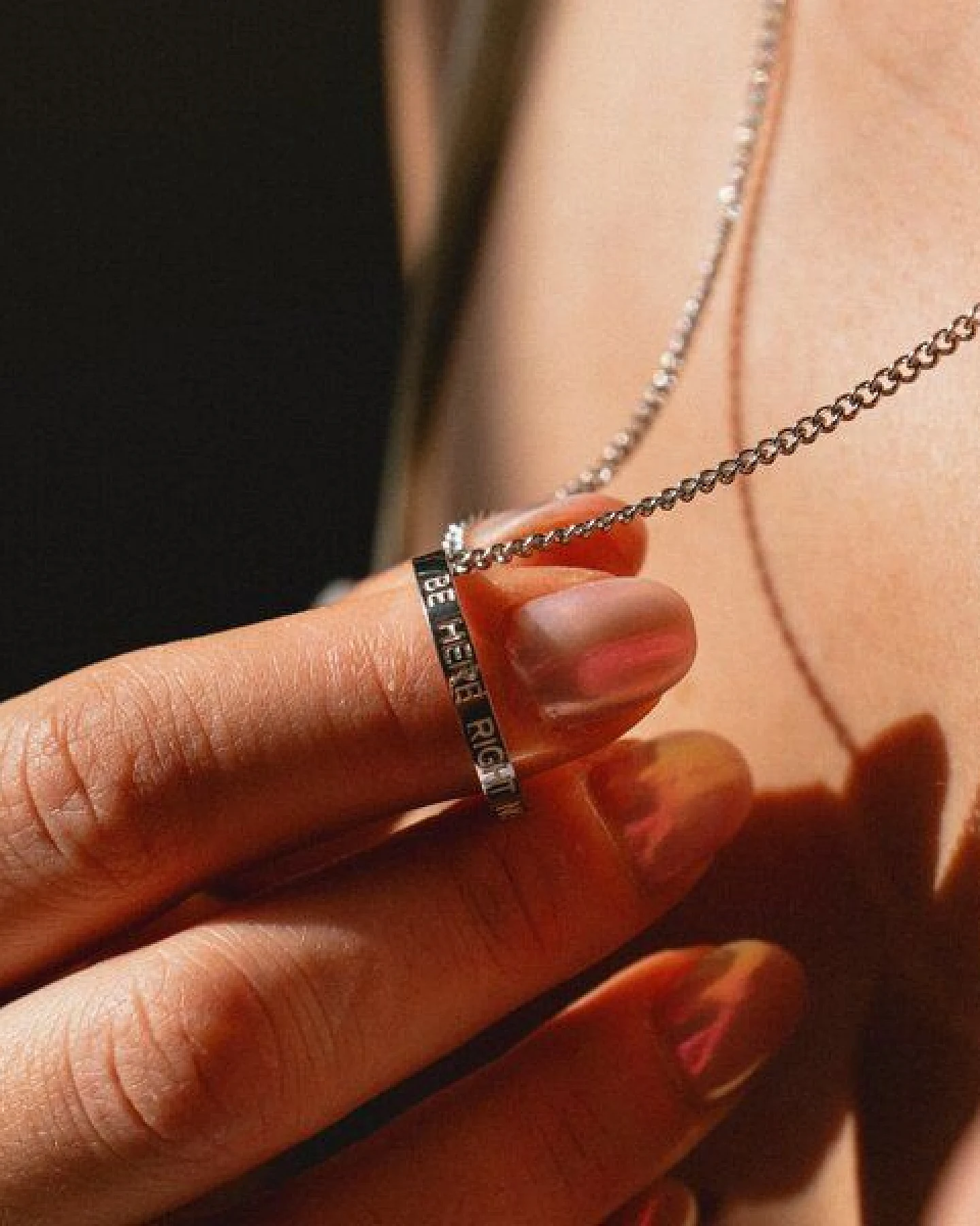 Divasya Silberne Kette mit Ring – Ansicht 2